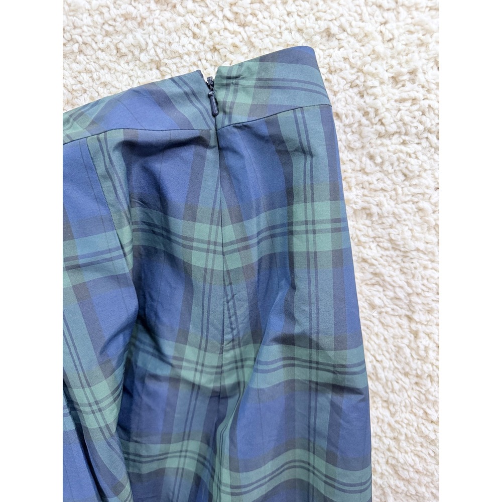Talbots RSVP Plaid Pleated Skirt 10 Blue Green NEW Black Watch Tartan A-Line - Picture 9 of 9